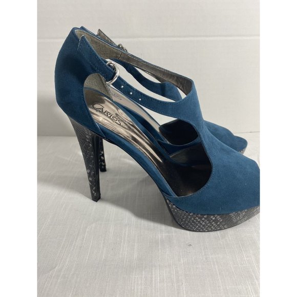 Carlos Santana Galaxy Turquoise Blue  Snake Print Platform Sandals Heels, 8.5M - Picture 3 of 6